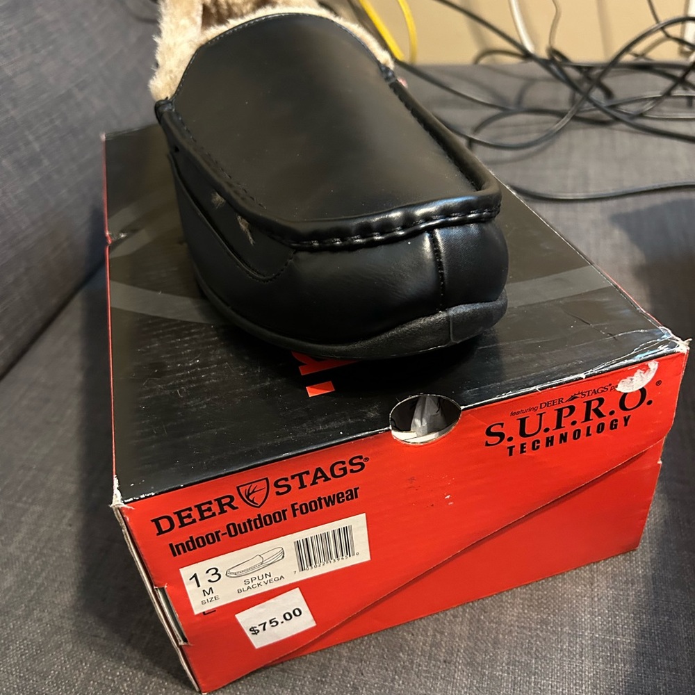 Deer Stags Black Indoor-Outdoor Footwear